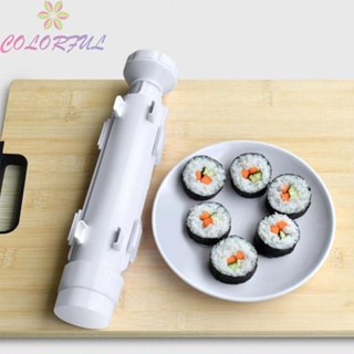 【COLORFUL】White Sushi Roller Maker DIY- Sushi Maker Mold Rice Rolling Kitchen Tools Kit.