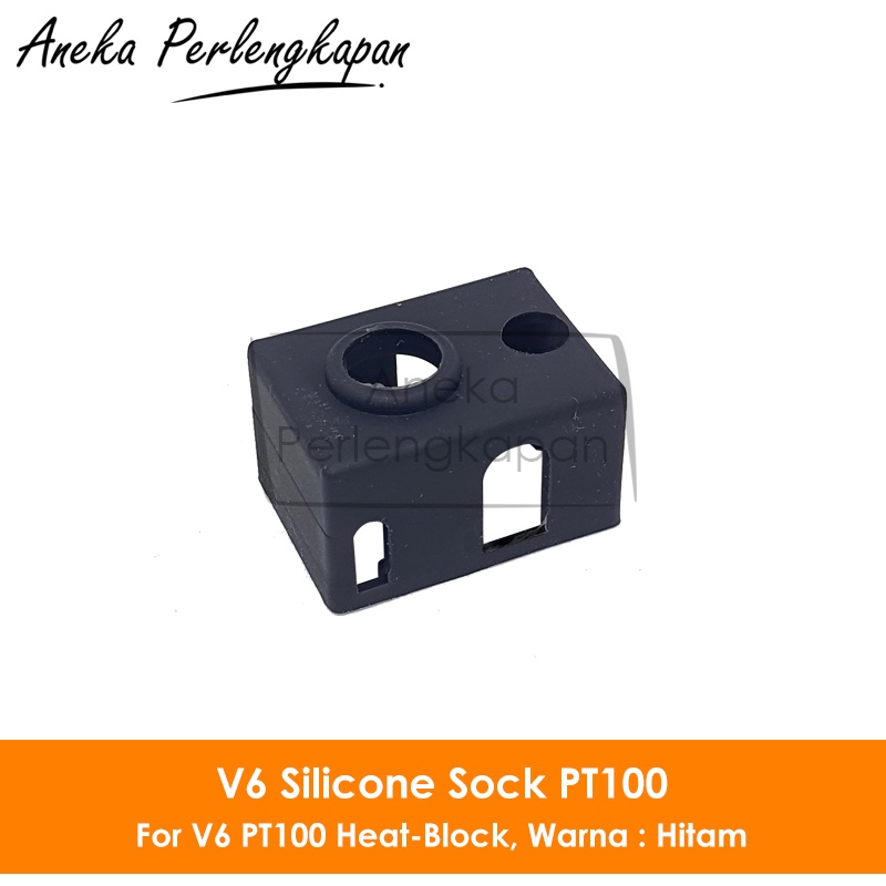 V6 PT100 Sensor Hot End Heat Block ซิลิโคนถุงเท้าฉนวนกันความร้อน - สีดํา