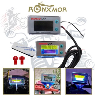 Ronxmor โวลต์มิเตอร์ 10-105v LCD อเนกประสงค์ ปรับได้ อุปกรณ์เสริม สําหรับรถจักรยานยนต์ไฟฟ้า