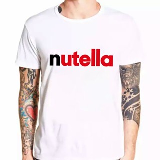 เสื้อยืดลําลอง ผ้าฝ้าย แขนสั้น พิมพ์ลาย Nutella 90s สไตล์ฮาราจูกุ สําหรับผู้ชาย และผู้หญิง