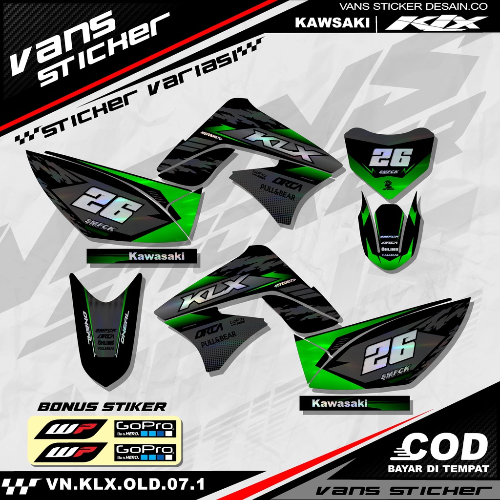 KLX 150 OLD, OLD, S, L Striping - KLX 150 S / L OLD Motorcycle Striping Stickers Hologram Rainbow, Chrome 07