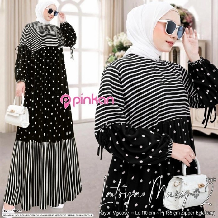 KATUN มุสลิมชุดสตรี Maxi ผ้าฝ้ายมุสลิม Siasi ชุดสําหรับผู้ใหญ่ - vol2 สีดํา Z4P4