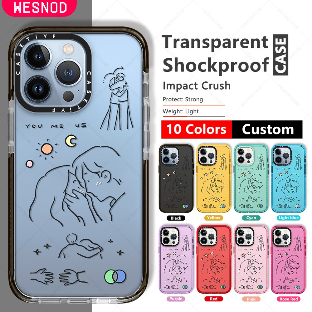 กันกระแทกใสแข็งบางใสแฟชั่น Case เคสโทรศัพท์มือถือ ลาย Illustrator I Love Us by ReenP สําหรับ Iphone 11 Xs 12 Mini 13 Pro Max 15 14 XR X 7 8 Plus Se2022ซิลิโคนนิ่มเคส tpu คุณภาพสูงยี่ห้อใสขอบเรียบโทรศัพท์มือถือฝาปิด Tifyอุปกรณ์เสริมสำหรับ