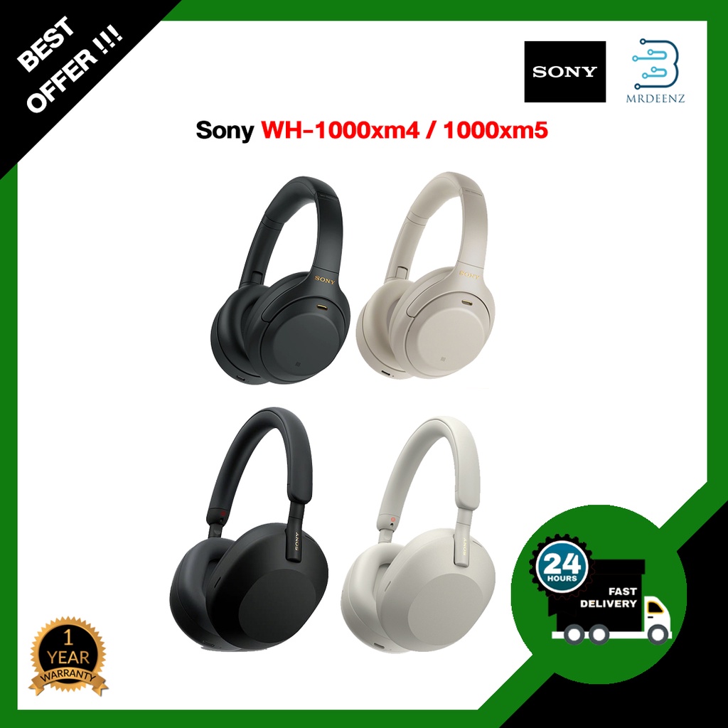 [สินค้าแท้ รับประกัน]  Sony WH-1000xm4 / Sony WH-1000xm5 หูฟังไร้สาย แบบครอบหู Wireless Noise-Canceling Headphones