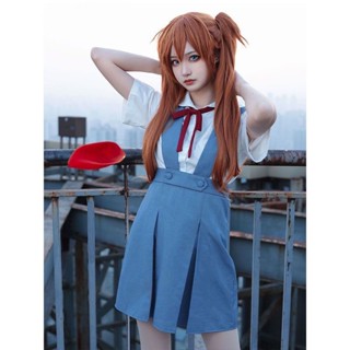 EVA cosplay  Japanese Anime Evangelion Asuka Langley Soryu Tokyo Ayanami Rei Costume School Uniform Halloween Blue  cos Clothing  คอสเพลย์อะนิเมะญี่ปุ่น  เครื่องแต่งกายชุดนักเรียนฮาโลวีนคอสสีฟ้าเครื่องแต่งกา