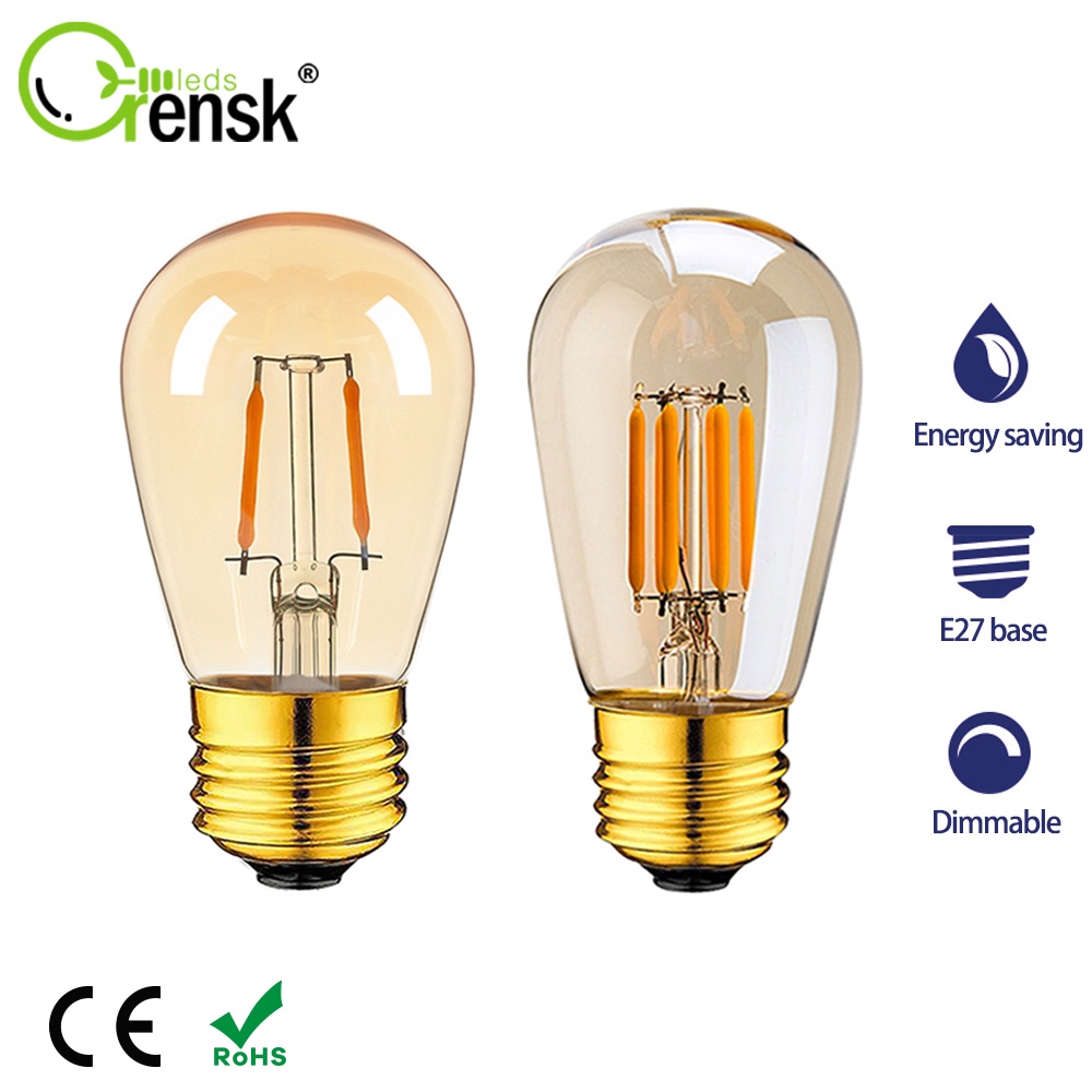 หลอดไฟระย้า 1W 3W E27 ST45 220V 2200K หรี่แสงได้ 40 วัตต์ สีขาวอบอุ่น สไตล์วินเทจ สําหรับตกแต่งบ้าน