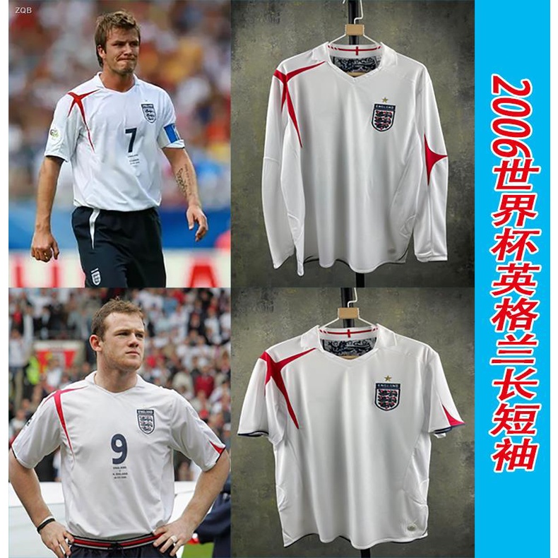 จัดส่งในวันเดียวกัน =★☆ World Cup 2006 World Cup England Retro Jersey Rooney Little Belle Irving Ger