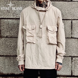 เสื้อแจ็กเก็ตกันลม มีฮู้ด กันน้ํา ลาย Stone Island Original Ghost Series สําหรับผู้ชาย และผู้หญิง