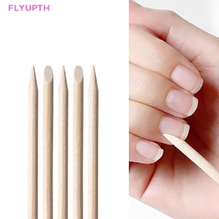 Flyup แท่งไม้ กําจัดหนังกําพร้า สีส้ม สําหรับตกแต่งเล็บ 100 ชิ้น