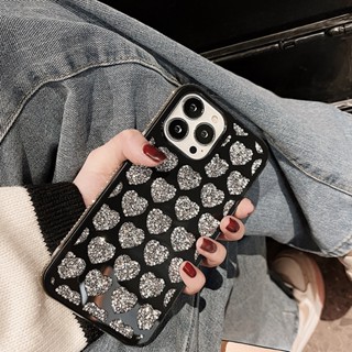 เคสโทรศัพท์มือถือ กันกระแทก ลายหัวใจออร่า หรูหรา สําหรับ Apple Iphone 14promax 13 13promax 12 14pro 11