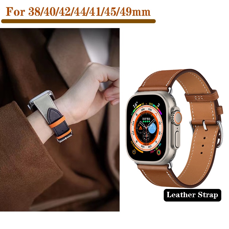สายนาฬิกาข้อมือ หนัง PU แบบเปลี่ยน สําหรับ iWatch Band Series 10 9 8 ultra 49 มม. 46 มม 45 มม. 41 มม. 44 มม. 40 มม. 42 มม. 38 มม. 7 6 se 5