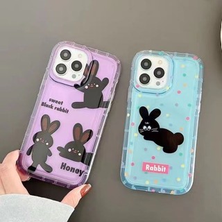 เคสโทรศัพท์มือถือ ซิลิโคนนุ่ม TPU ใส กันกระแทก ลายกระต่ายน่ารัก สําหรับ IPhone 14 13 11 12 Pro XS Max X XR 7+ 8 Plus