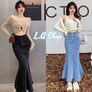 L.A Shop พร้อมส่ง กระโปรงเอวสูง ทรงปลายบาย ใส่ได้ทั้งหน้าและหลัง กำลังมาแรง "908New"  -NZ