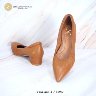 พร้อมส่ง ทรงใหญ่ลด 1 ไซส์ เปลี่ยนไซส์ได้ ไม่รับคืน Zenachoo รุ่น Vanessa1.5 สูง 1 นิ้วครึ่ง รองเท้าหนังแกะแท้หัวแหลม ...