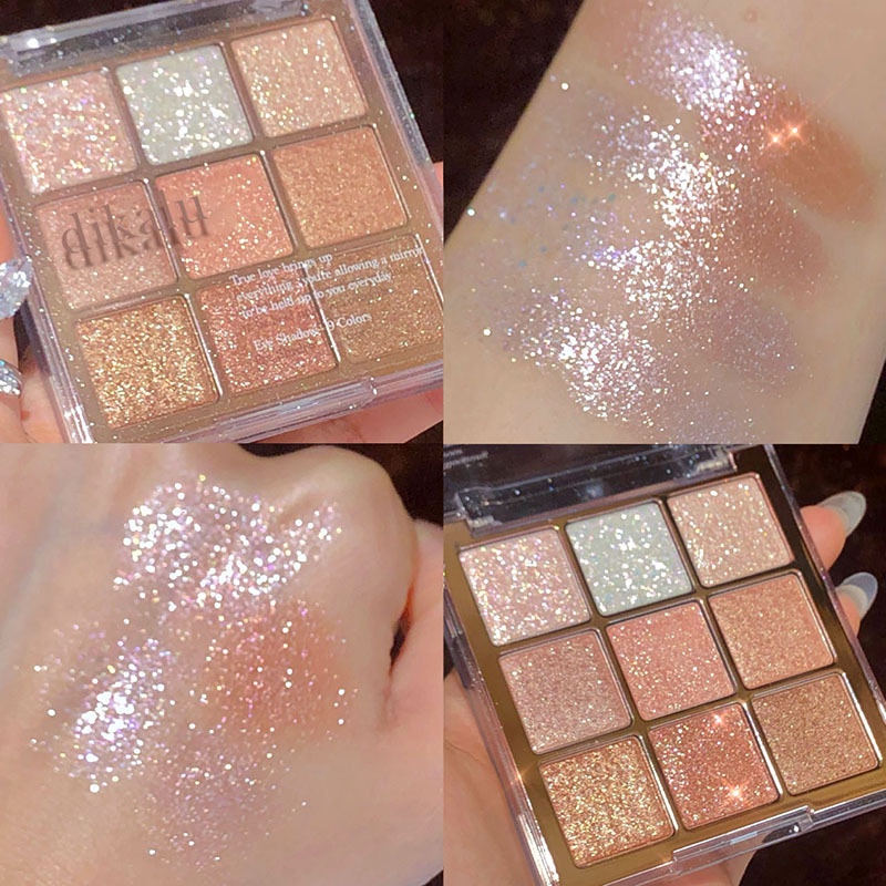 พาเลทอายแชโดว์ 9 สี สีน้ําตาลชานม 9 สี สําหรับผู้หญิง และผู้ชาย