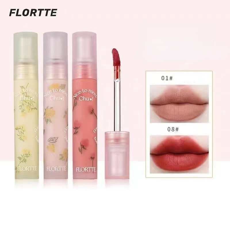 Flortte First Kiss Cream ลิปครีม เนื้อแมตต์ ลิปเคลย์ กํามะหยี่ แมตต์ ลิปสติก ลิปกลอส