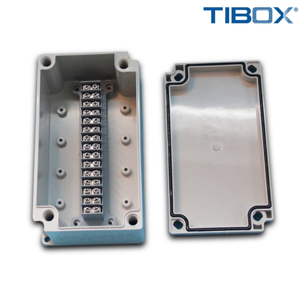 TIBOX TJ-15P-M กล่องพลาสติก พร้อมเทอร์มินอลบล็อก (Plastic Terminal Block Box IP66) 15Pole 10A Size :