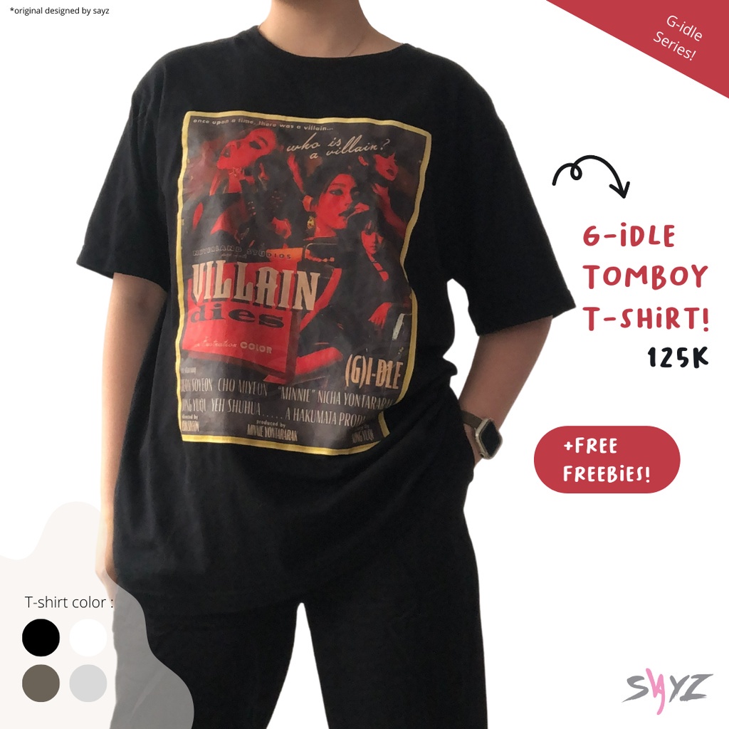 ย้อนยุคเสื้อยืด พิมพ์ลายโปสเตอร์ Gidle Tomboy | Gidle Series | SayzcoS-5XL