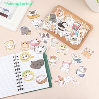 Amongspring&gt; ใหม่ กล่องรถเข็นไดอารี่ ลายกราฟฟิตี้แมว กันน้ํา DIY