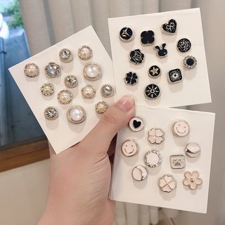 COD 5 / 10PCS Bros jilbab Bros Pin Wanita Model Invisible Tanpa Kancing Dapat Dilepas Untuk Pakaian / Sweater Mini Pin Baju Aksesoris -LOY