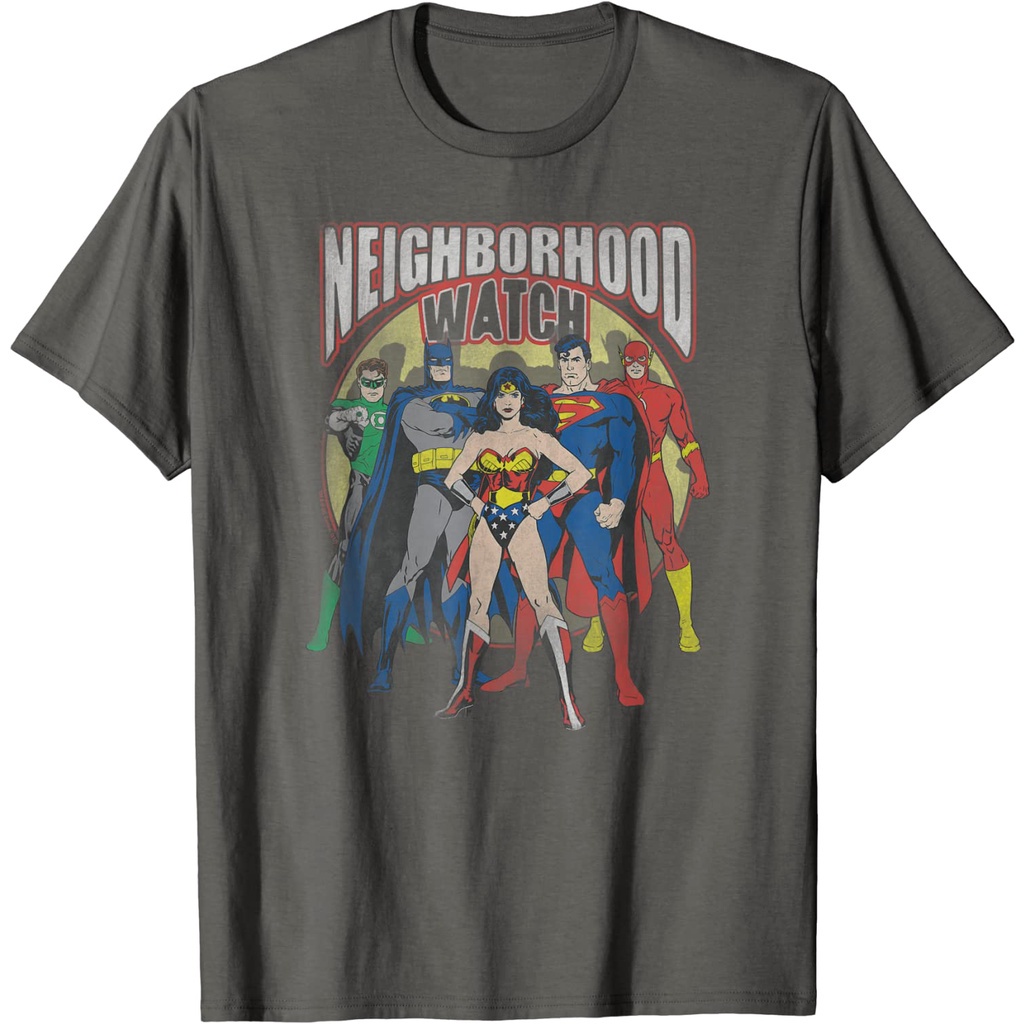 Superhero Justice League Justice League เสื้อยืดแขนสั้นคอกลมผ้าฝ้าย 100% สําหรับผู้ชาย