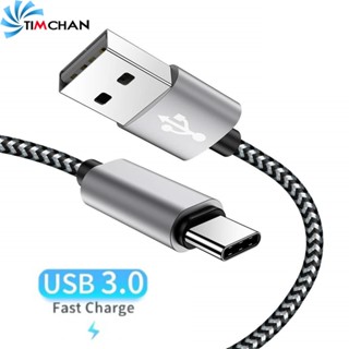 สายชาร์จไนล่อนถัก USB Type C ยาวพิเศษ 3 เมตร ซิงค์เร็ว สําหรับ Android