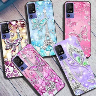 เคสโทรศัพท์มือถือ ซิลิโคนนิ่ม TPU ลายดอกไม้น่ารัก สําหรับ TCL 40 SE 40SE