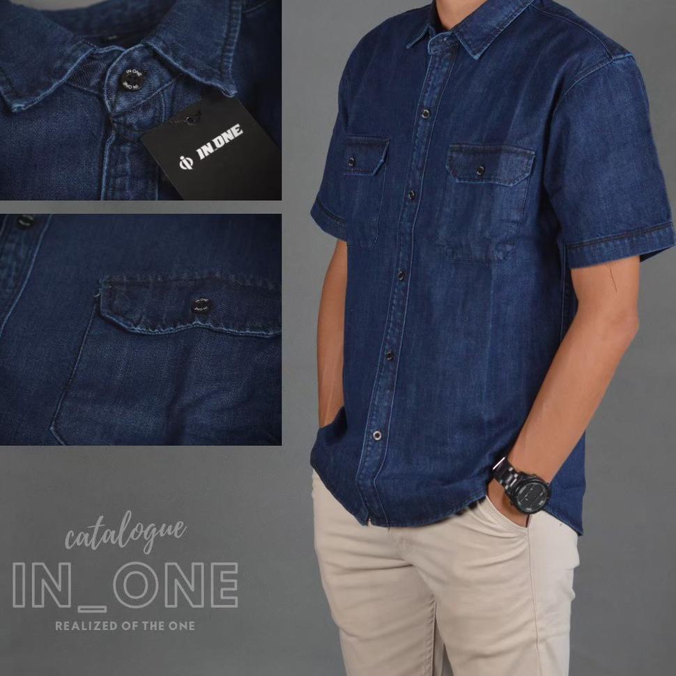 KEMEJA READY CAVERO เสื้อเชิ้ตผู้ชาย/เสื้อเชิ้ตยีนส์แขนสั้นจัมโบ้,เสื้อเชิ้ตผู้ชาย ML XL XXL 3XL 4XL