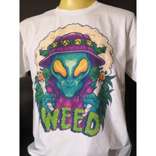 เสื้อนำเข้า Alien Weed 420 Cannabis Marijuana THC Psychedelic Street Fashion Raper Hiphop Style Vintage Gildan T-Sh_02