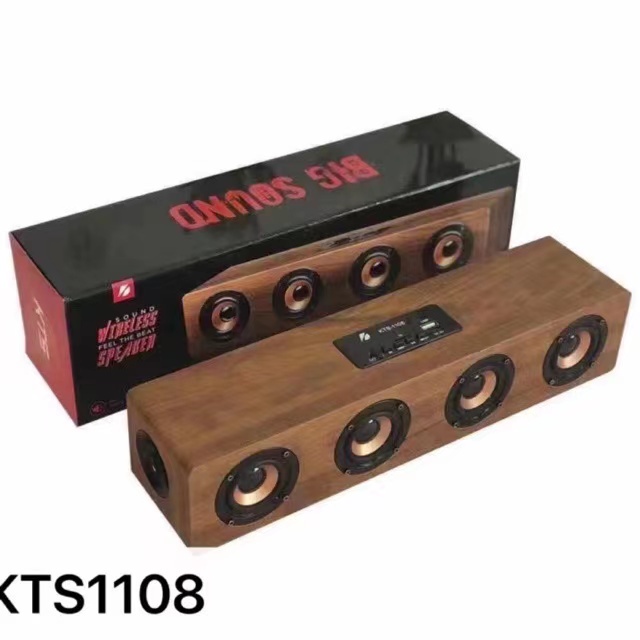 ลำโพงพกพา Bluetooth Speaker KTS-1108 ชนิดไร้สาย/พกพา ดีไซน์วินเทจ วัสดุไม้สวย น่าใช้