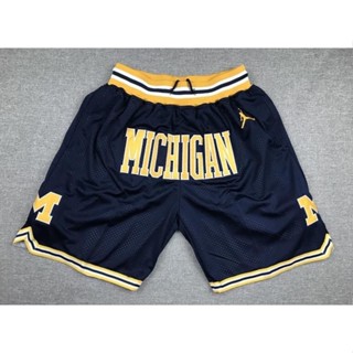 【2 สไตล์】กางเกงขาสั้นบาสเก็ตบอล NBA MICHIGAN สีน้ําเงินเข้ม