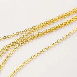 St.kunkka สายโซ่การชุบทอง 18K บนทองแดงบริสุทธิ์ไม่ซีดจาง 1.0-3.5 มม. ไม่จางหาย ยาว 1 ม. สําหรับสร้อยคอ สร้อยข้อมือ