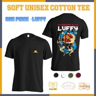  ใหม่เอี่ยม☺☀☺【พร้อมส่ง】เสื้อยืดคอกลม แขนสั้น ผ้าฝ้าย ลาย One Piece Luffy พลัสไซซ์ M-5XL สําหรับผู้ชาย ผู้หญิง 02