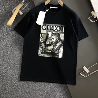 เสื้อยืดแขนสั้น ทรงหลวม พิมพ์ลายตัวอักษร Gucci แฟชั่นฤดูใบไม้ผลิ และฤดูร้อน สําหรับผู้ชาย และผู้หญิง_01