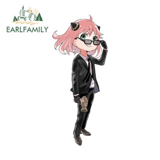 Earlfamily สติกเกอร์ ลายการ์ตูนอนิเมะ Spy× family Anya 13 ซม. × 10.8 ซม. สําหรับติดตกแต่งกระจกรถยนต์ รถจักรยานยนต์