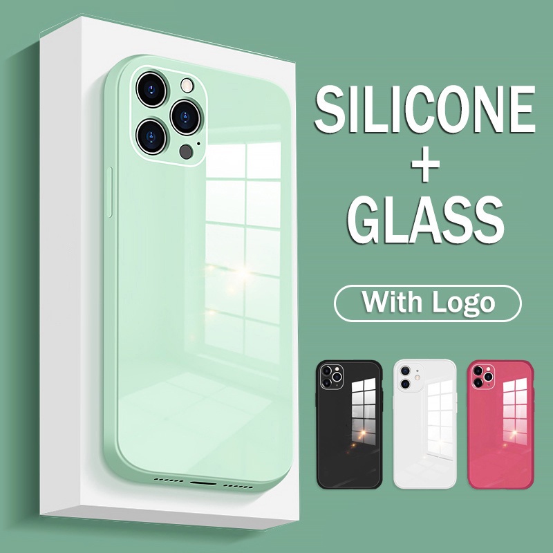 กระจกเทมเปอร์กันกระแทกเคสโทรศัพท์สำหรับ iPhone14/14pro12 11 PRO MAX 13 13PRO 13PROMAX 14proMax เคสกระจก