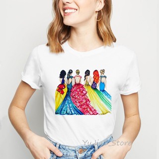 Female T-shirt Women colorful Cartoon snow White princess print vogue t Shirt femme streetwear top clothes Tshirt_03