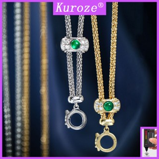 Kuroze สร้อยคอโซ่ จี้มรกต ทอง 18K สไตล์วินเทจ