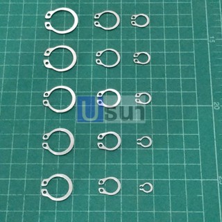 คลิปหนีบ C clip แหวนล็อค กิ๊ปล็อค External Ring แบบล็อคนอก แกน 26-50mm #C clip ล็อคนอก-เงิน (1 ตัว)