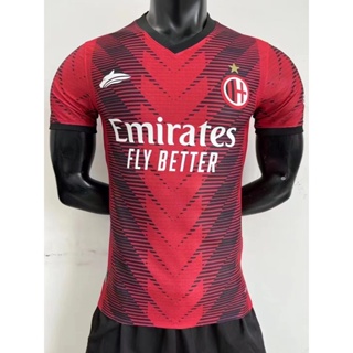 เสื้อกีฬาแขนสั้น ลายทีมชาติฟุตบอล Ac MiLaN 23-24 Rating: AAA ชุดเหย้า สําหรับผู้ชาย