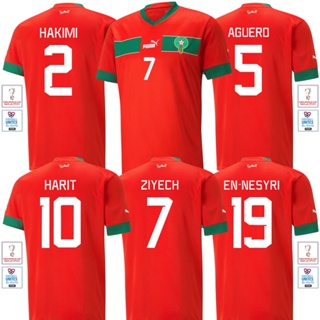 【Fans Issue Kit 】เสื้อกีฬาแขนสั้น ลายทีมชาติฟุตบอล Morocco 22 23 ไซซ์ S-4XL