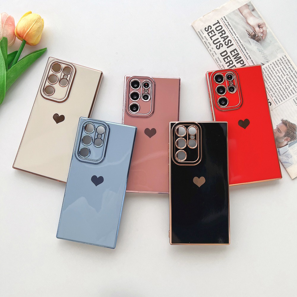 เคสซิลิโคน ลายหัวใจ สําหรับ Samsung Galaxy S24 S22 S23 S21 Ultra S22 Plus S20 FE