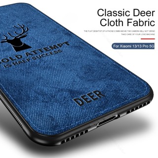 Mi13 Case Classic 3D Deer Pattern Cloth Fabric Back Cover For Xiaomi Mi 13 Pro 5G Soft Frame Protect Fundas Xiomi Xiaomy 13 Pro