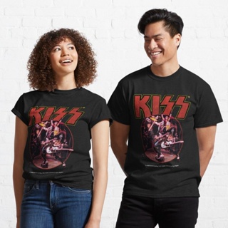 เสื้อยืดคอกลม เสื้อยืดผ้าฝ้าย เสื้อยืดแขนสั้น tshirt Kiss Band Classic T-Shirt 821500653780688946