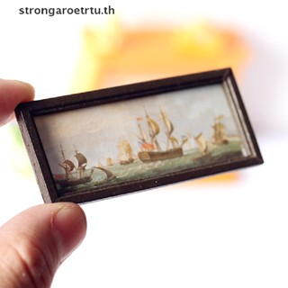 Strongaroetrtu รูปภาพเรือใบ ติดผนัง อุปกรณ์เสริม สําหรับตกแต่งบ้านตุ๊กตา 1:12