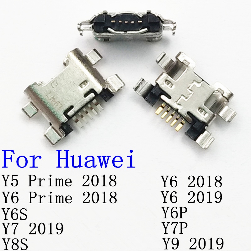 แท่นชาร์จไมโคร USB 10-50 ชิ้น สําหรับ Huawei Y5Prime 2018 Y6 2019 Y6S Y6P Y7 Y7P Y8S Y9
