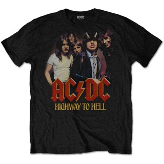 oversize T-shirt เสื้อยืด ลายวงดนตรี AC DC Highway To Hell สีดํา อย่างเป็นทางการ S-5XL