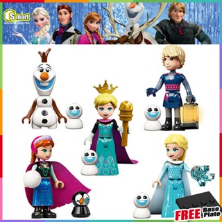 Anna Elsa Frozen Minifigures Disney Christopher Olaf Cloth Princess Series Girls Miniature Dolls ประกอบของเล่น