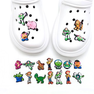 【Toy Story Series】รองเท้าแตะ PVC ลายการ์ตูน Buzz Lightyear Toy Story Graffiti Croc Jibz น่ารัก สําหรับตกแต่งสวน DIY