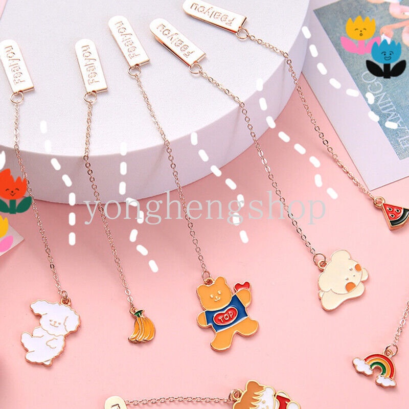 ที่คั่นหนังสือ โลหะ จี้การ์ตูนกระต่ายเครน ขนาดเล็ก แบบเรียบง่าย สร้างสรรค์ เครื่องเขียน อุปกรณ์การเรียน จํานวน 1 ชิ้น